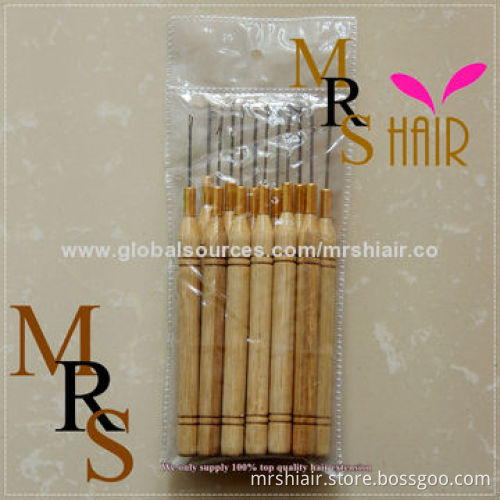 Bamboo pulling needle, wooden handle hook loop threader